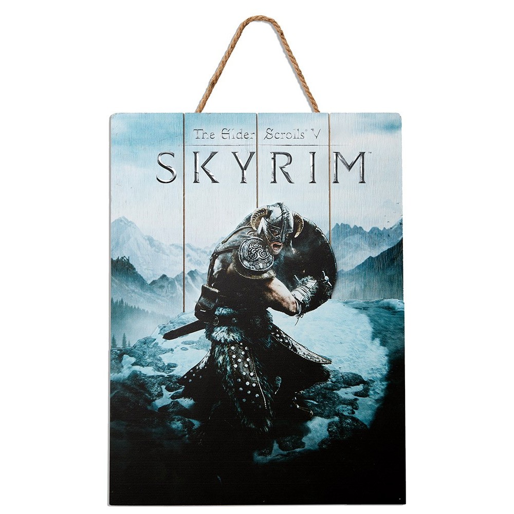 DOCTOR COLLECTOR SKYRIM AERIAL WOOD PRINT