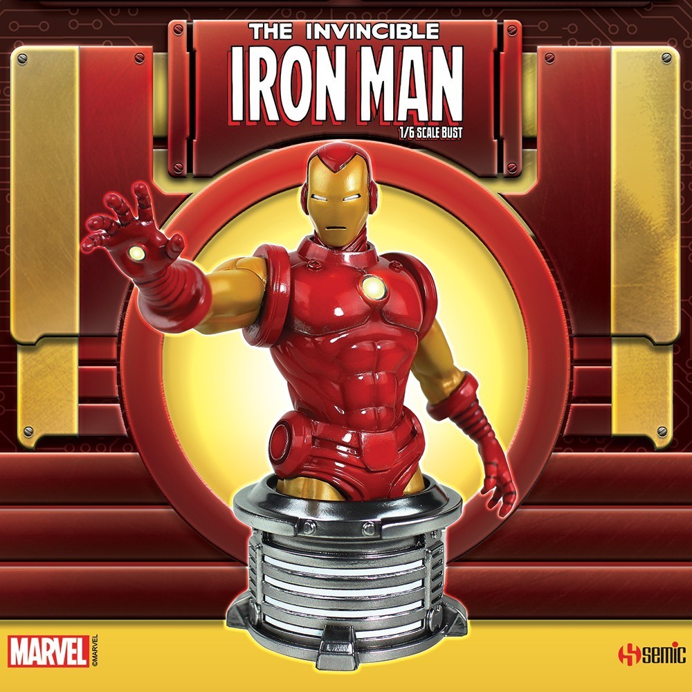SEMIC MARVEL THE INVINCIBLE IRON MAN BUST STATUE 20CM RESIN FIGURE