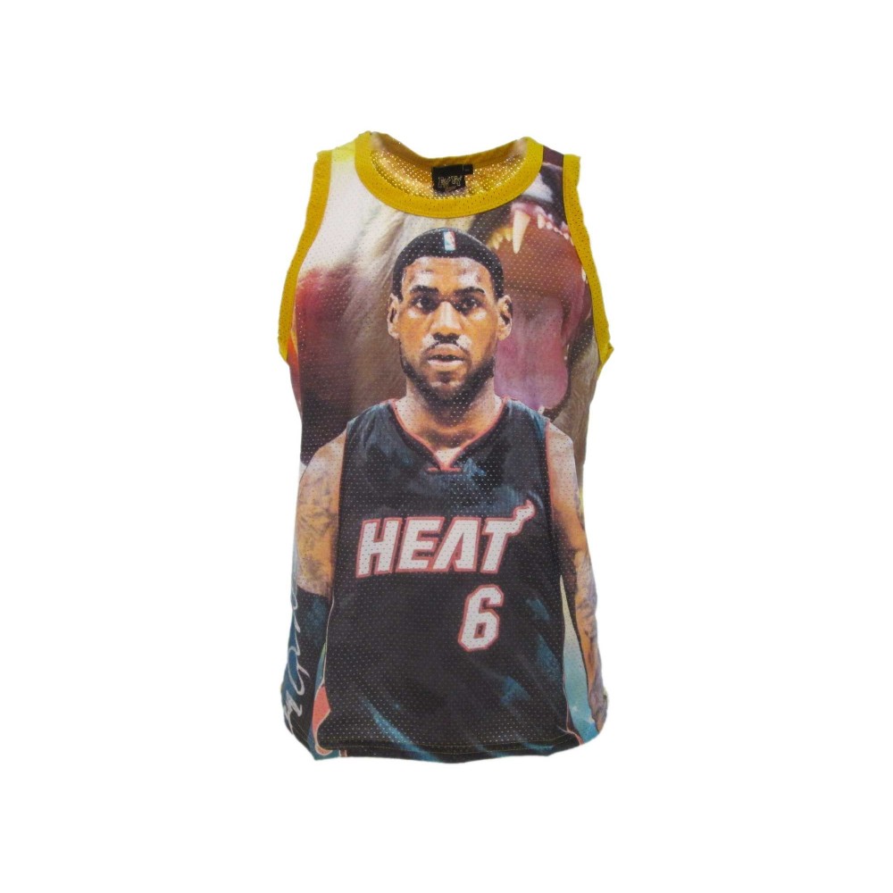 CANOTTA BASKET NBA LEBRON JAMES HEAT GIALLA