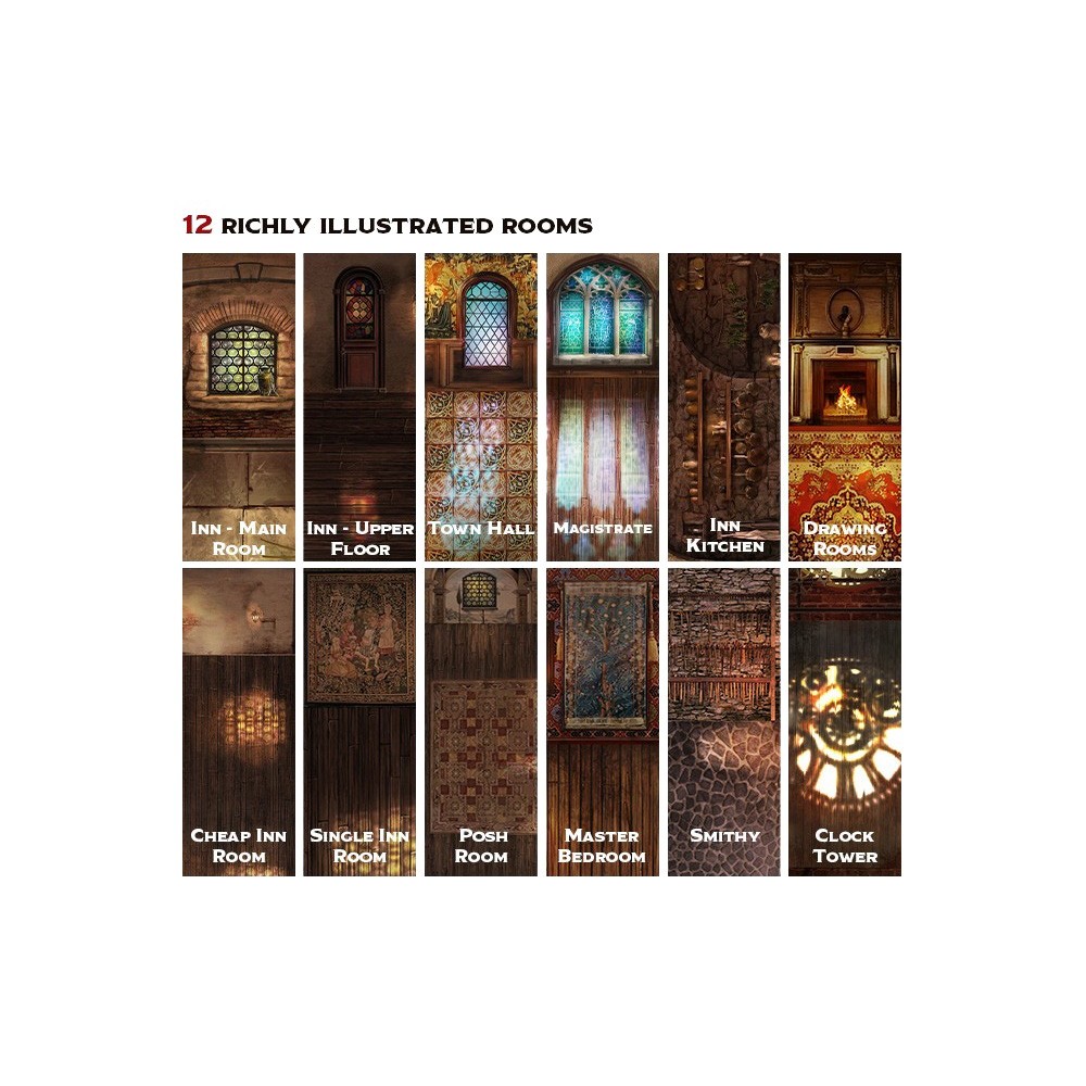 GALE FORCE NINE TENFOLD DUNGEON THE TOWN FOR MINIATURE GAMES