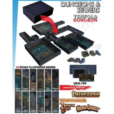 GALE FORCE NINE TENFOLD DUNGEON THE DUNGEON AND SEWERS FOR MINIATURE GAMES