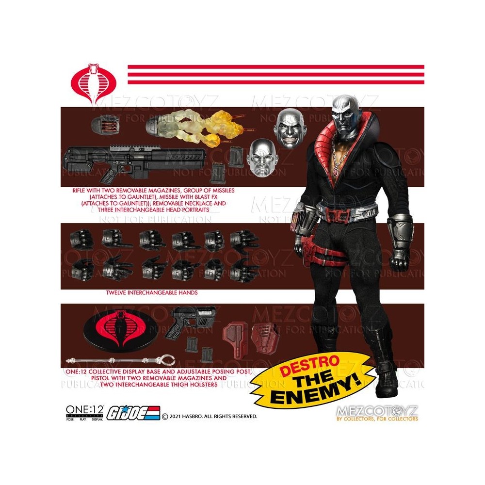G.I. JOE DESTRO ONE:12 ACTION FIGURE MEZCO TOYS