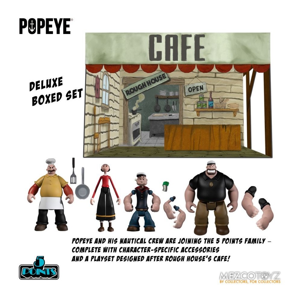 POPEYE 5 POINTS DELUXE BOX SET ACTION FIGURE MEZCO TOYS