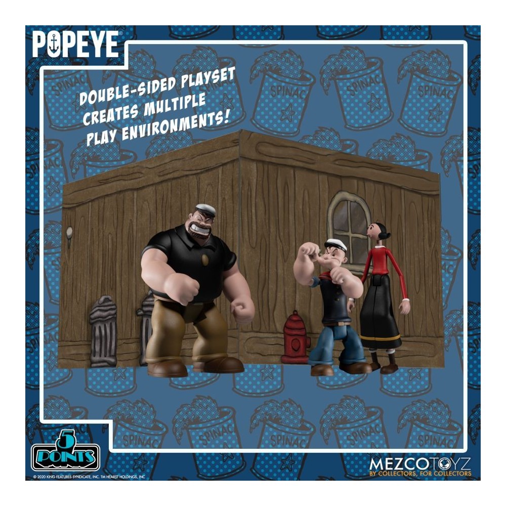 POPEYE 5 POINTS DELUXE BOX SET ACTION FIGURE MEZCO TOYS