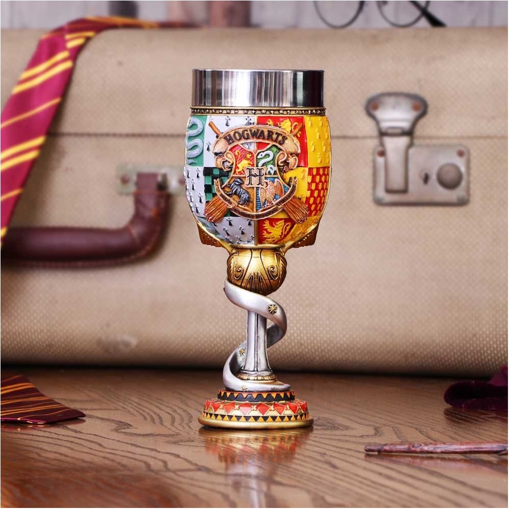 NEMESIS NOW HARRY POTTER HOGWARTS LOGO GOBLET RESIN CALICE