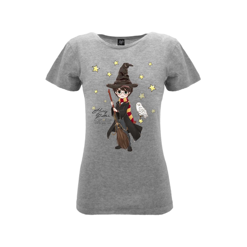 MAGLIA T SHIRT DONNA HARRY POTTER GRIGIA