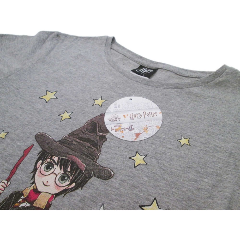 MAGLIA T SHIRT DONNA HARRY POTTER GRIGIA