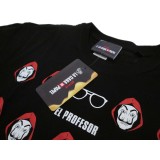 MAGLIA T SHIRT LA CASA DE PAPEL LA CASA DI CARTA NOMI MASCHERE NERA
