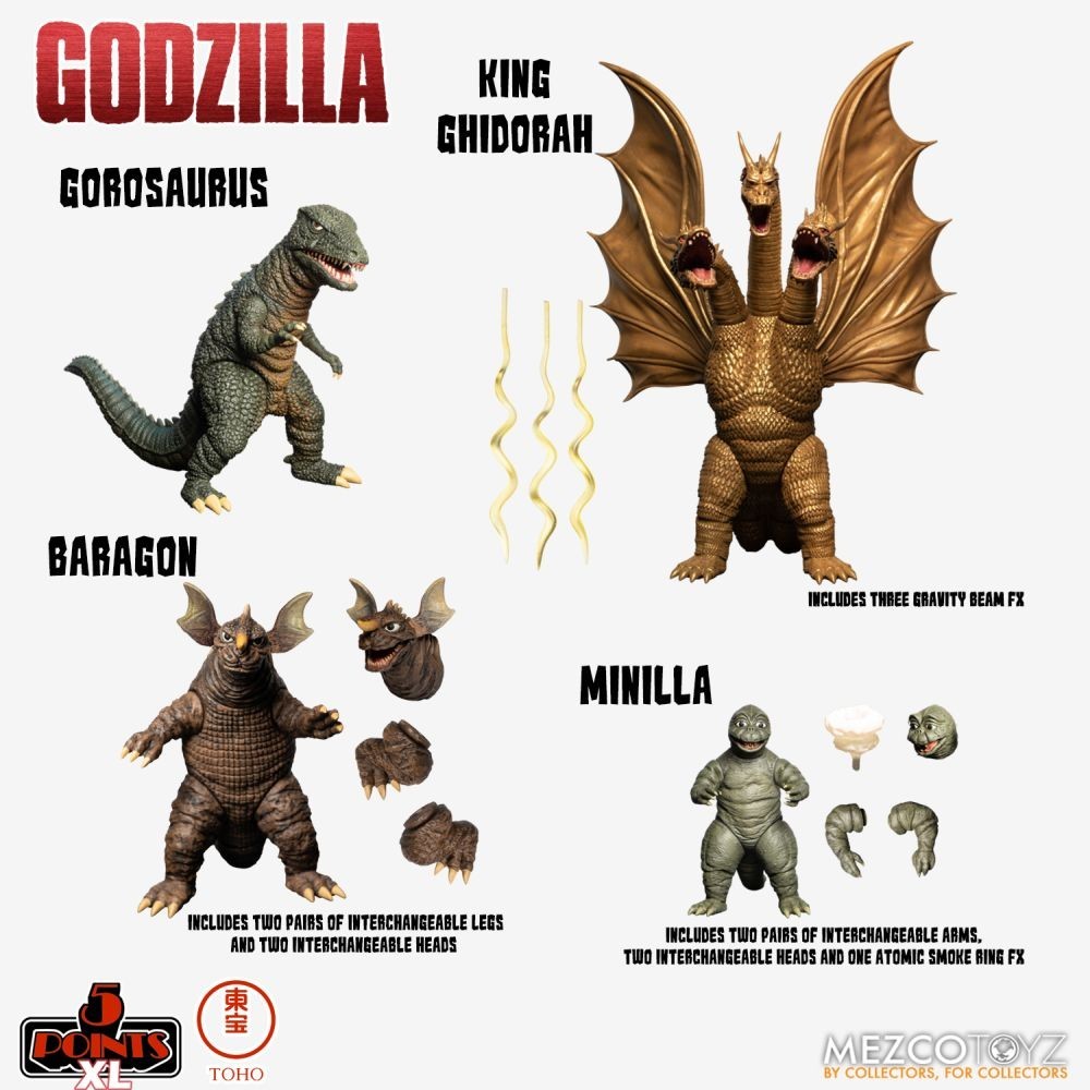 MEZCO TOYS GODZILLA S.2 5 POINTS XL SET ACTION FIGURE