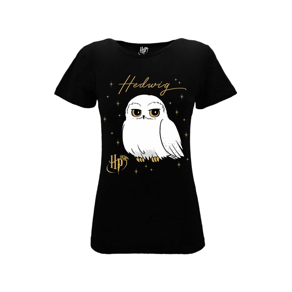 MAGLIA T SHIRT DONNA HARRY POTTER HEDWIG NERA
