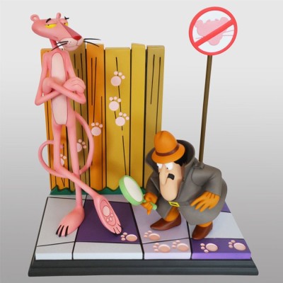 THE PINK PANTHER AND THE INSPECTOR 41CM STATUA FIGURE HOLLYWOOD COLLECTIBLES