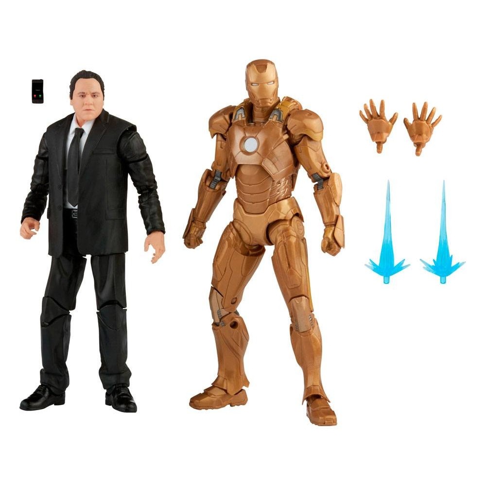 MARVEL LEGENDS IRON MAN 3 HAPPY HOGAN AND IRON MAN ACTION FIGURE HASBRO