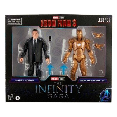 MARVEL LEGENDS IRON MAN 3 HAPPY HOGAN AND IRON MAN ACTION FIGURE HASBRO