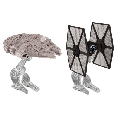 STAR WARS - TIE FIGHTER VS MILLENNIUM FALCON HOT WHEELS FIGURE MATTEL
