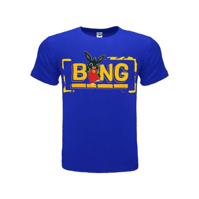 MAGLIA T SHIRT BING SCRITTA BLU