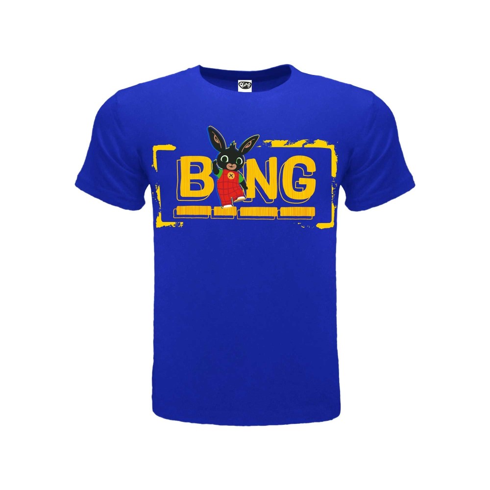 MAGLIA T SHIRT BING SCRITTA BLU