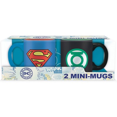 DC COMICS SUPERMAN AND GREEN LANTERN MINI MUG TAZZINE IN CERAMICA ABYSTYLE