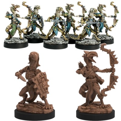 STEAMFORGED GAMES EPIC ENCOUNTERS CHAMBERS OF THE SERPENT FOLK SET MINIATURES