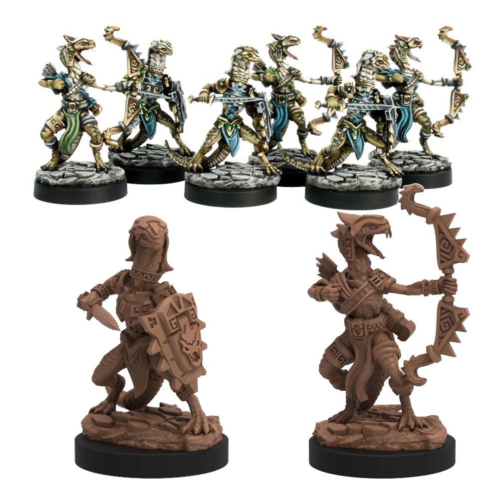 STEAMFORGED GAMES EPIC ENCOUNTERS CHAMBERS OF THE SERPENT FOLK SET MINIATURES