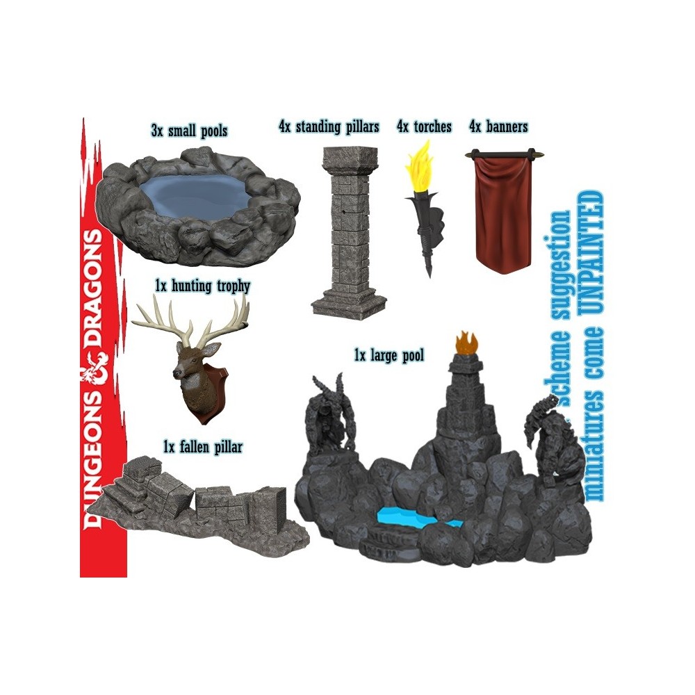 WIZKIDS POOLS AND PILLARS SET AMBIENTAZIONE DUNGEONS AND DRAGONS
