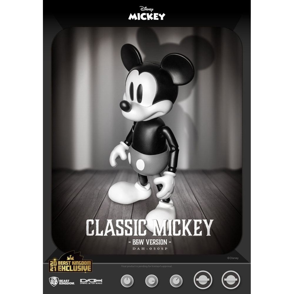 BEAST KINGDOM CLASSIC MICKEY MOUSE BLACK AND WHITE VERSION DAH-050SP ACTION FIGURE