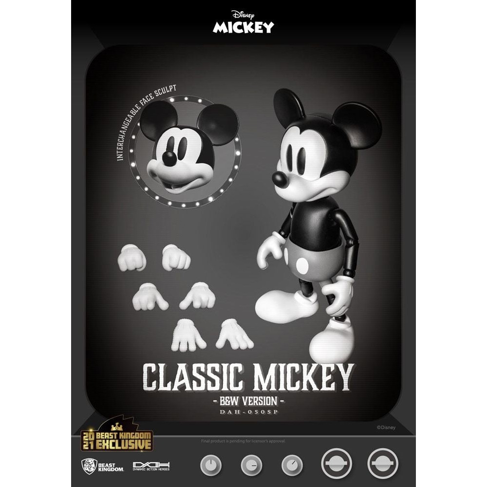 BEAST KINGDOM CLASSIC MICKEY MOUSE BLACK AND WHITE VERSION DAH-050SP ACTION FIGURE