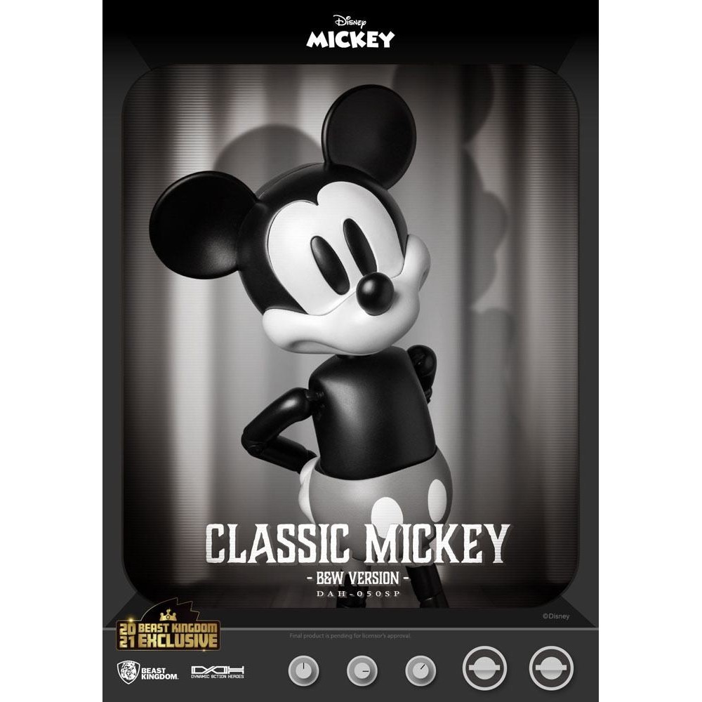 BEAST KINGDOM CLASSIC MICKEY MOUSE BLACK AND WHITE VERSION DAH-050SP ACTION FIGURE