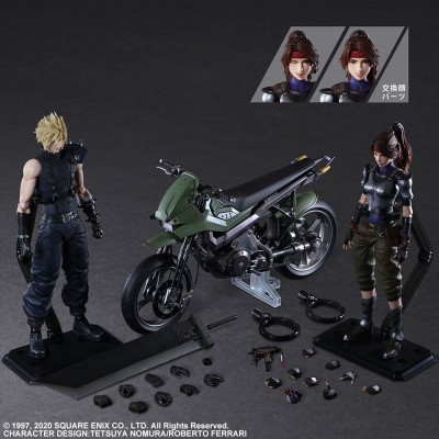 FINAL FANTASY 7 REMAKE CLOUD JESSIE AND MOTORCYCLE PLAY ARTS KAI ACTION FIGURE SQUARE ENIX