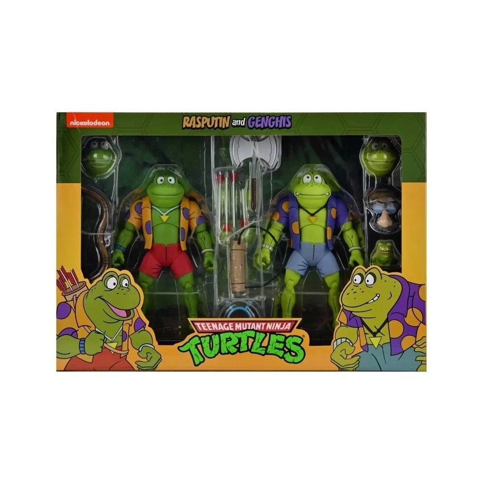 NECA TMNT TEENAGE MUTANT NINJA TURTLES GENGHIS AND RASPUTIN FROG ACTION FIGURE