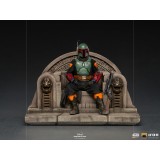 STAR WARS THE MANDALORIAN BOBA FETT ON THRONE DELUXE BDS ART SCALE 1/10 STATUA FIGURE IRON STUDIOS