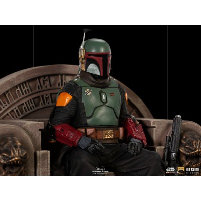 STAR WARS THE MANDALORIAN BOBA FETT ON THRONE DELUXE BDS ART SCALE 1/10 STATUA FIGURE IRON STUDIOS