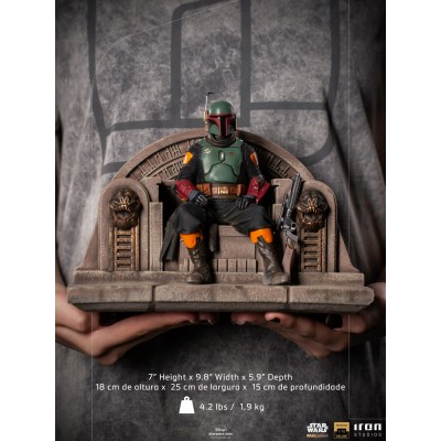 IRON STUDIOS STAR WARS THE MANDALORIAN BOBA FETT ON THRONE DELUXE BDS ART SCALE 1/10 STATUE FIGURE