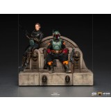 THE MANDALORIAN BOBA FETT AND FENNEC ON THRONE DELUXE BDS ART SCALE 1/10 STATUA FIGURE IRON STUDIOS