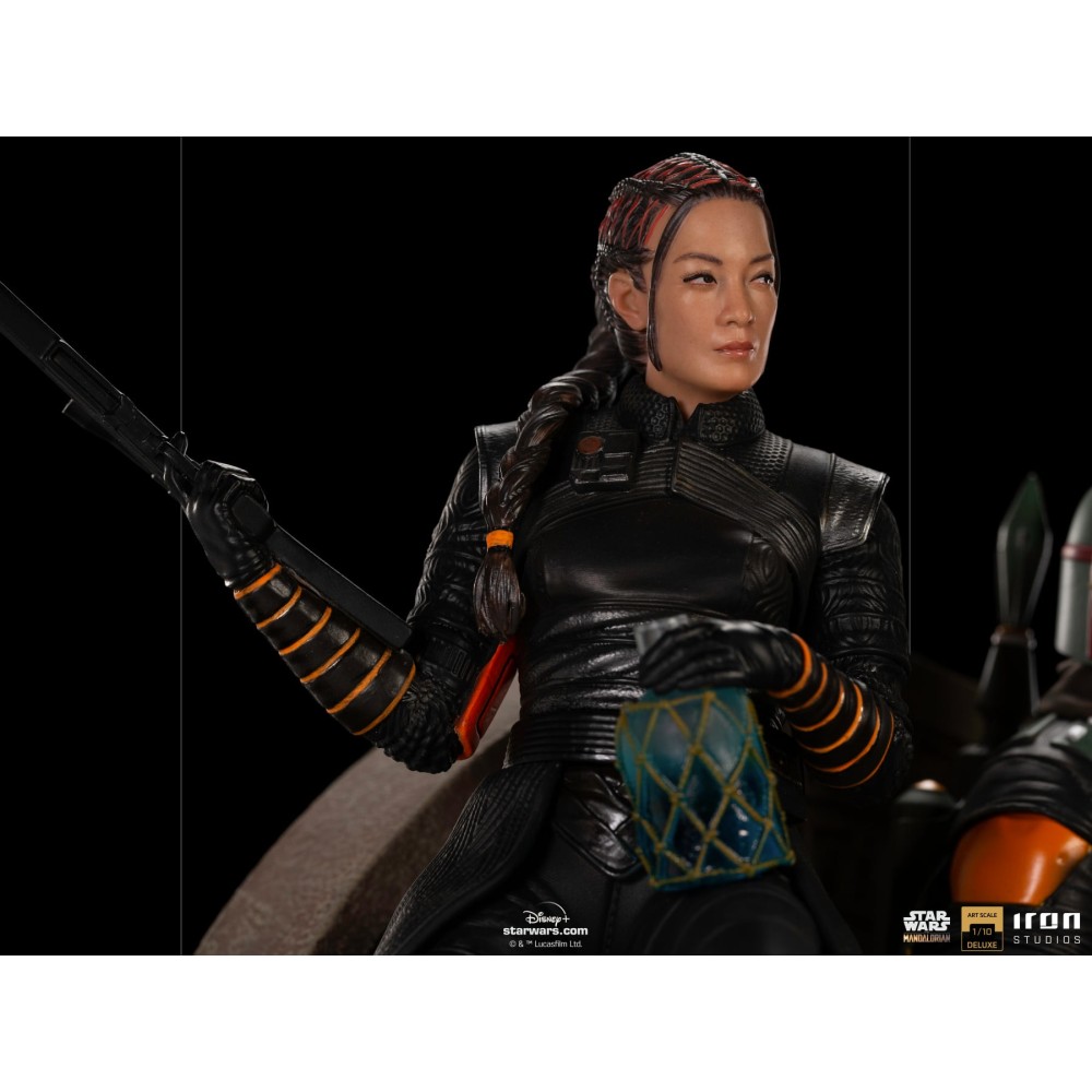 IRON STUDIOS THE MANDALORIAN BOBA FETT AND FENNEC ON THRONE DELUXE BDS ART SCALE 1/10 STATUE FIGURE