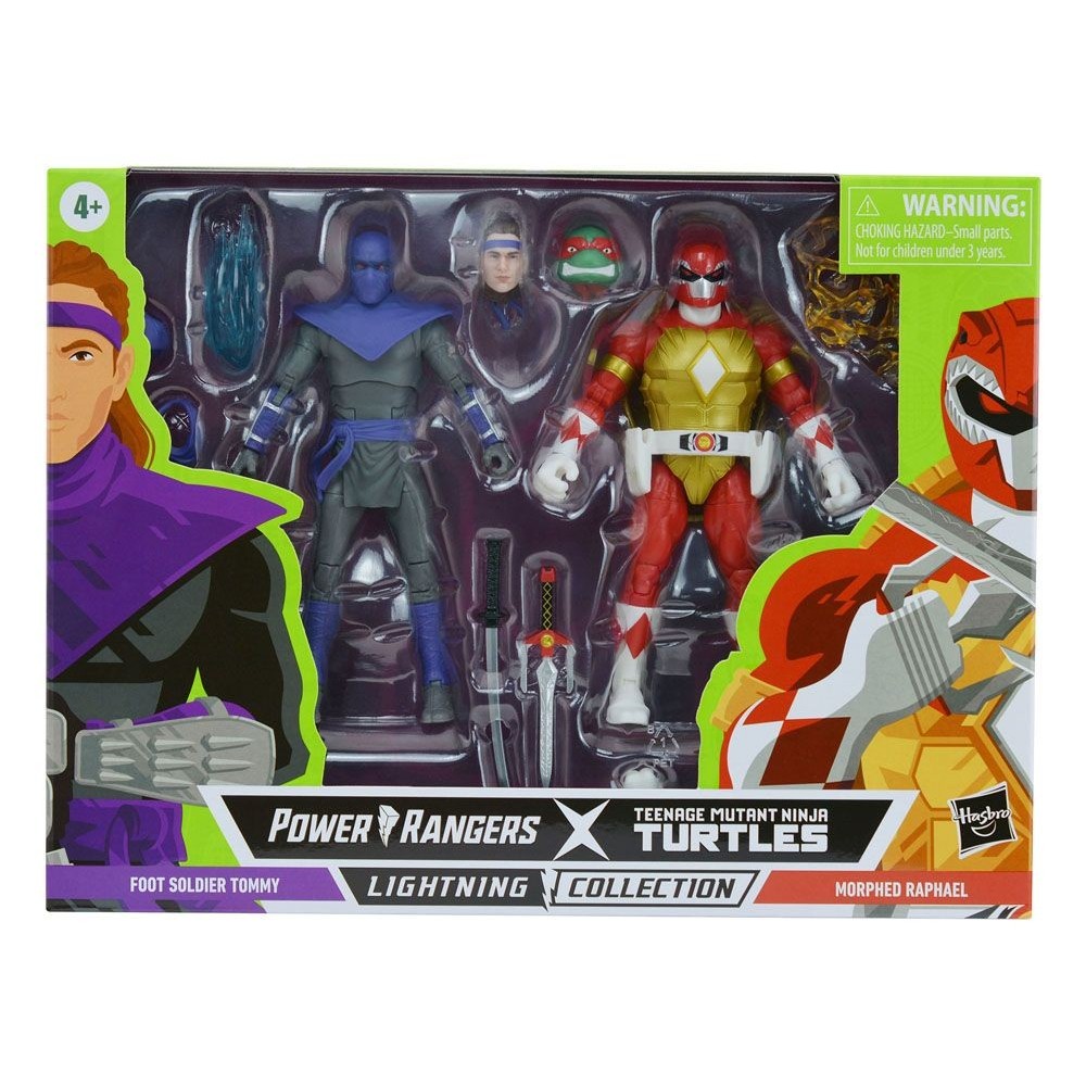 POWER RANGERS X TMNT FOOT SOLDIER TOMMY AND MORPHED RAPHAEL ACTION FIGURE HASBRO