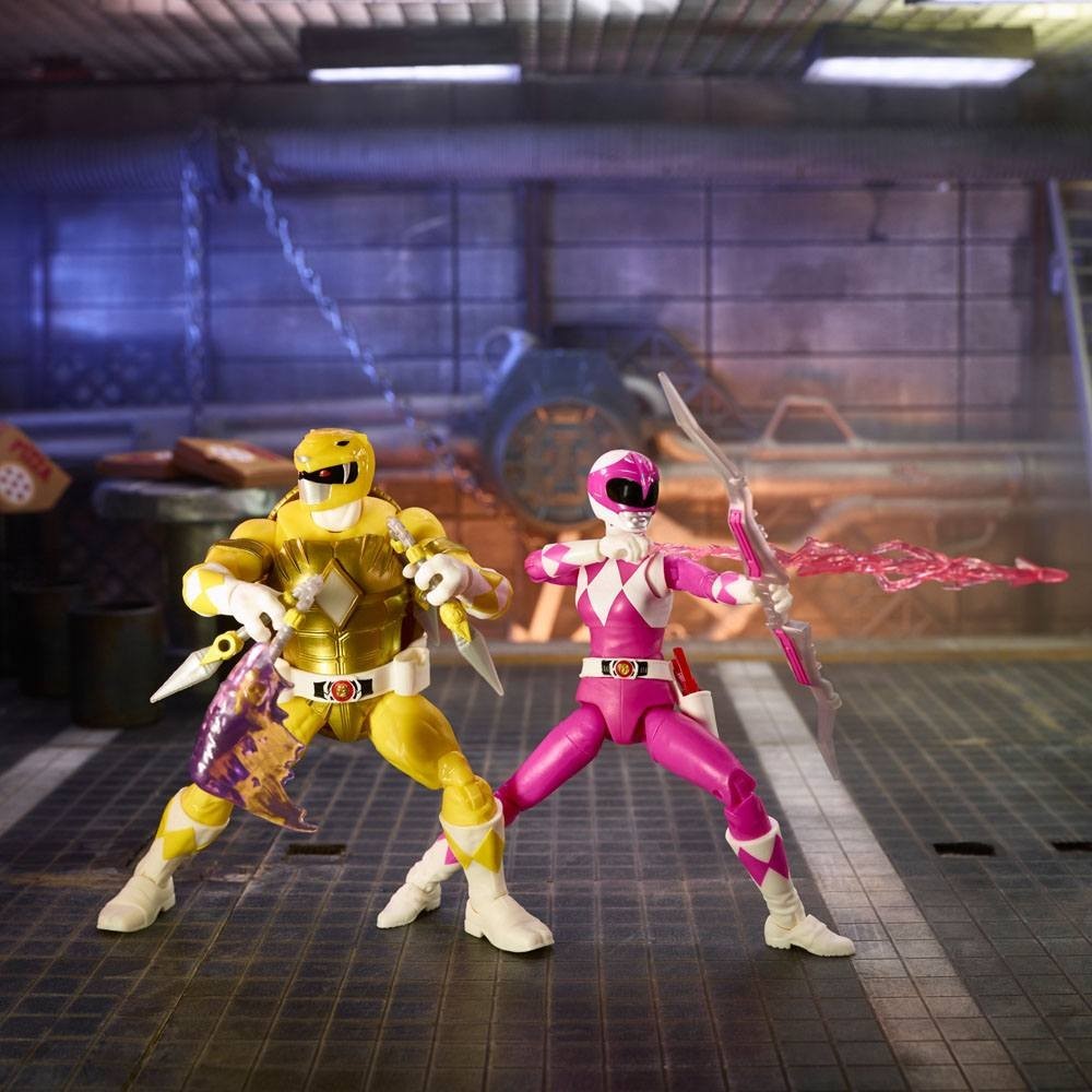 POWER RANGERS X TMNT MORPHED APRIL O'NEIL AND MORPHED MICHELANGELO ACTION FIGURE HASBRO