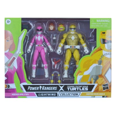 POWER RANGERS X TMNT MORPHED APRIL O'NEIL AND MORPHED MICHELANGELO ACTION FIGURE HASBRO
