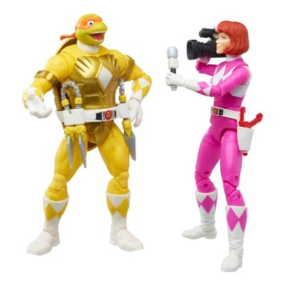 POWER RANGERS X TMNT MORPHED APRIL O'NEIL AND MORPHED MICHELANGELO ACTION FIGURE HASBRO