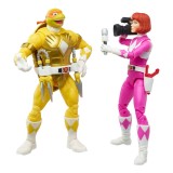 POWER RANGERS X TMNT MORPHED APRIL O'NEIL AND MORPHED MICHELANGELO ACTION FIGURE HASBRO