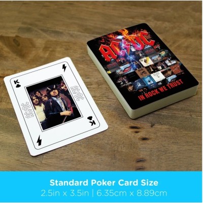 AC DC IN ROCK WE TRUST POKER PLAYING CARDS MAZZO CARTE DA GIOCO AQUARIUS ENT