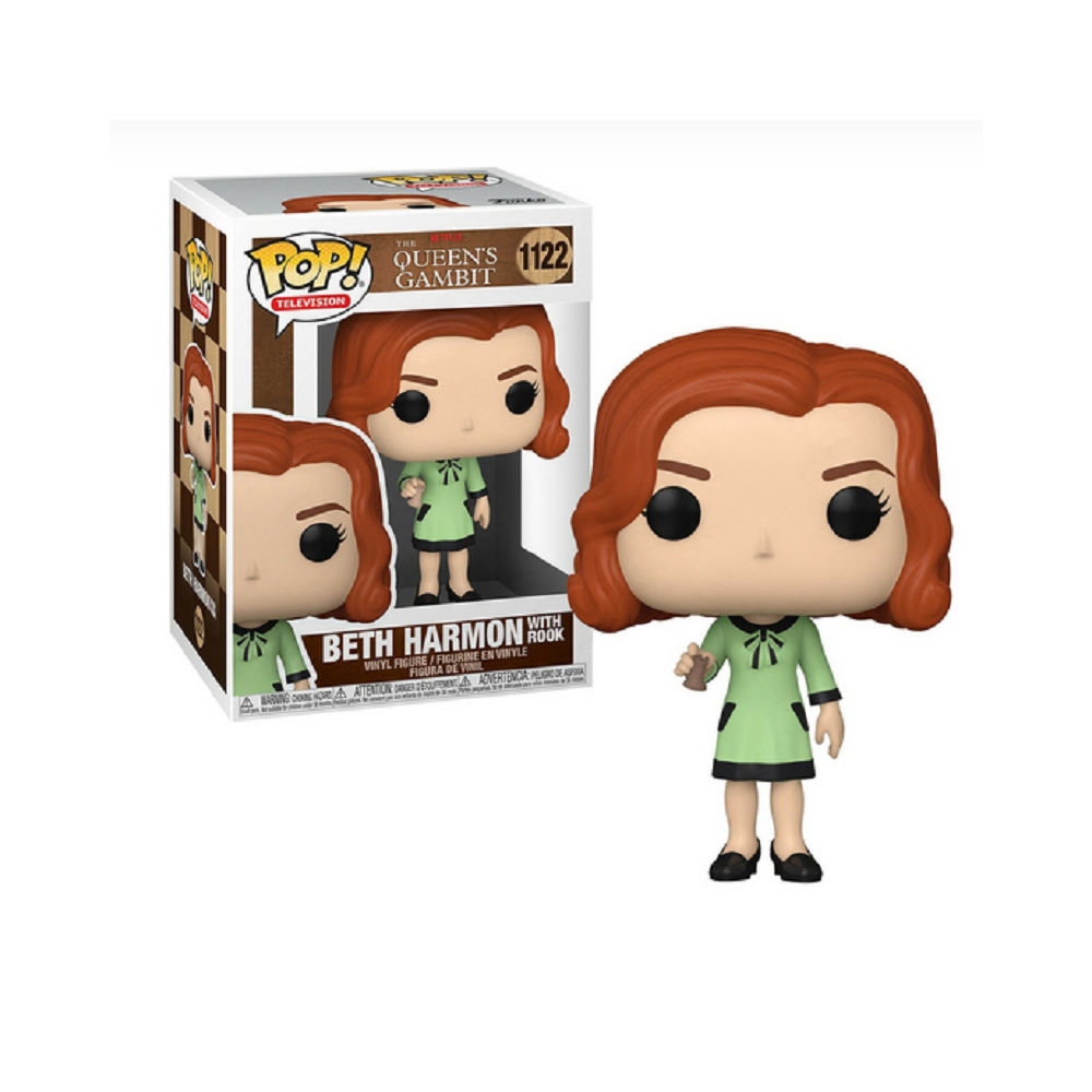 FUNKO FUNKO POP! THE QUEEN'S GAMBIT BETH HARMON WITH ROOK BOBBLE HEAD KNOCKER FIGURE