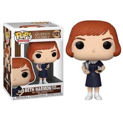 FUNKO FUNKO POP! LA REGINA DEGLI SCACCHI BETH HARMON WITH TROPHIES BOBBLE HEAD KNOCKER FIGURE