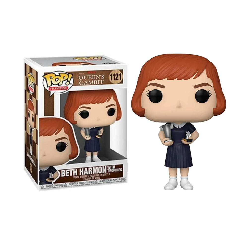 FUNKO FUNKO POP! LA REGINA DEGLI SCACCHI BETH HARMON WITH TROPHIES BOBBLE HEAD KNOCKER FIGURE