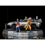 BACK TO THE FUTURE II DELOREAN DELUXE FULL SET ART SCALE 1/10 STATUA FIGURE IRON STUDIOS