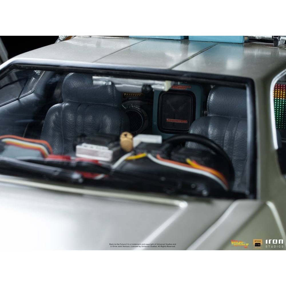 BACK TO THE FUTURE II DELOREAN DELUXE FULL SET ART SCALE 1/10 STATUA FIGURE IRON STUDIOS