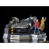 IRON STUDIOS BACK TO THE FUTURE II DELOREAN DELUXE FULL SET ART SCALE 1/10 STATUE FIGURE