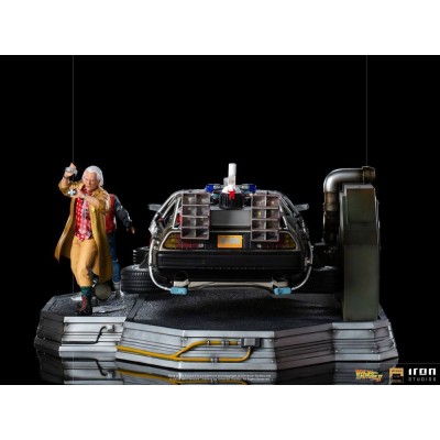 IRON STUDIOS BACK TO THE FUTURE II DELOREAN DELUXE FULL SET ART SCALE 1/10 STATUE FIGURE