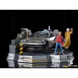 BACK TO THE FUTURE II DELOREAN DELUXE FULL SET ART SCALE 1/10 STATUA FIGURE IRON STUDIOS