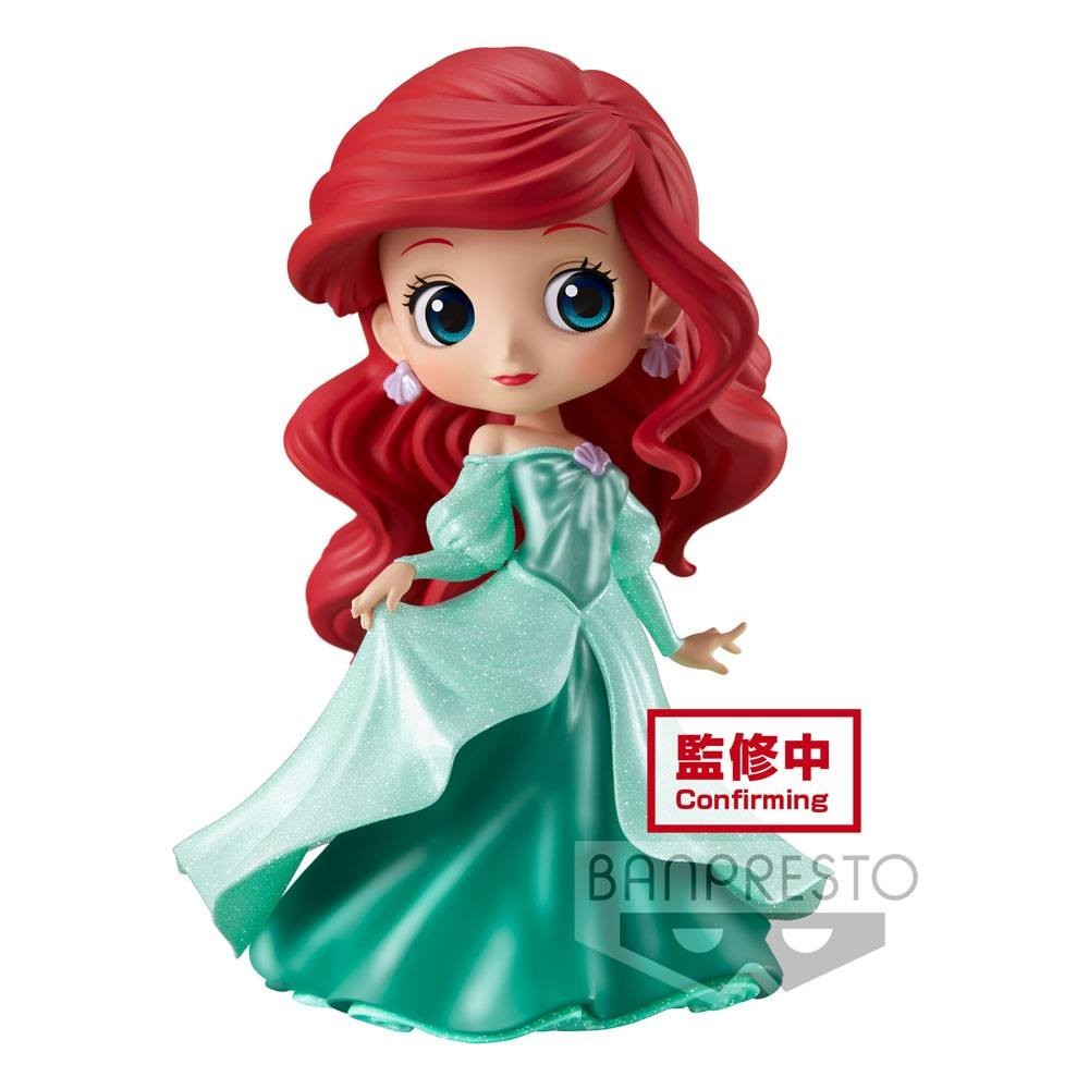 BANPRESTO DISNEY LITTLE MARMAID Q POSKET ARIEL PRINCESS DRESS GLITTER LINE MINI FIGURE