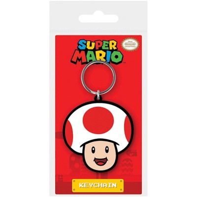 SUPER MARIO TOAD RUBBER KEYCHAIN KEYRING PORTACHIAVI IN GOMMA PYRAMID INTERNATIONAL